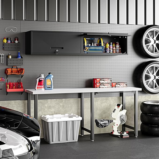 Small Wall-Mounted Locking Cabinet Metal Garage Storage Cabinet Hanging