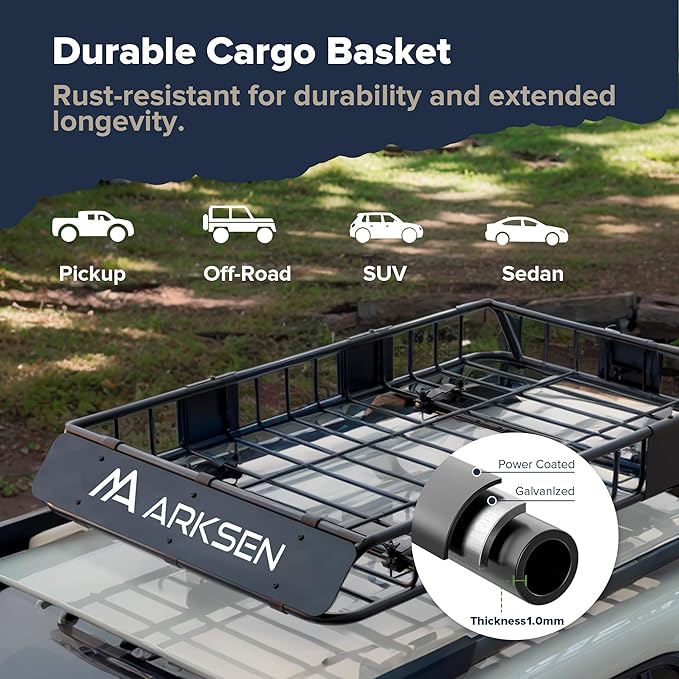ARKSEN 54 x 34 x 6 Inch Universal Roof Rack