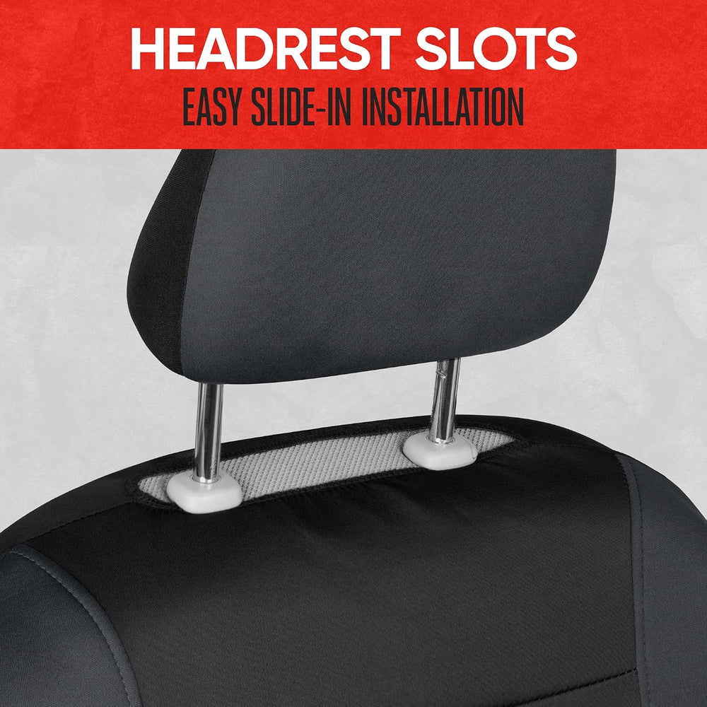 Motor Trend Gray Cloth Car Seat Covers for Front Seats – Premium Automotive B...