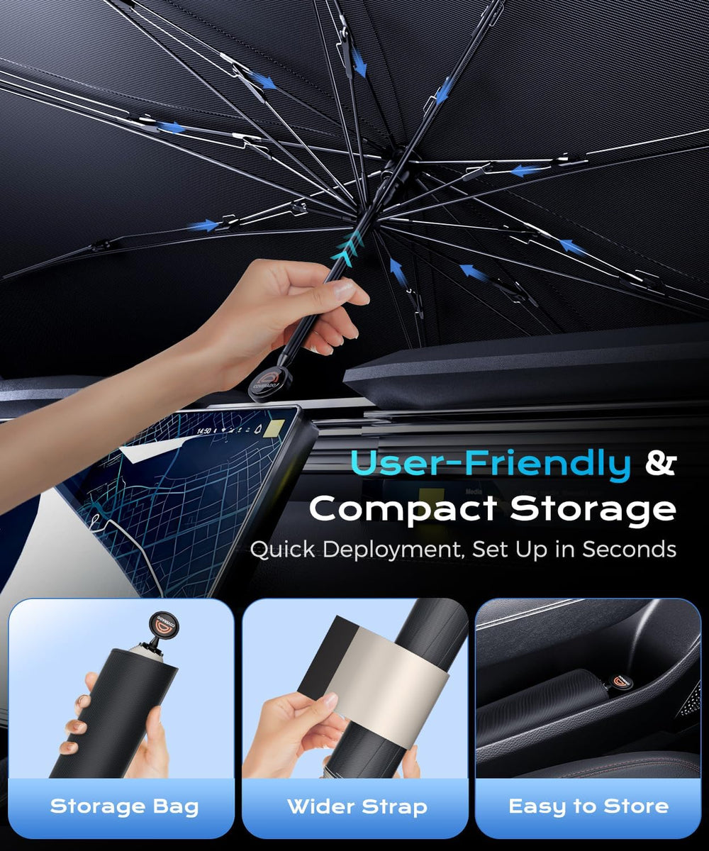 [2026 Upgrade] Coverado Windshield Sun Shade, UPF80+ Sunshade for Car Windshi...