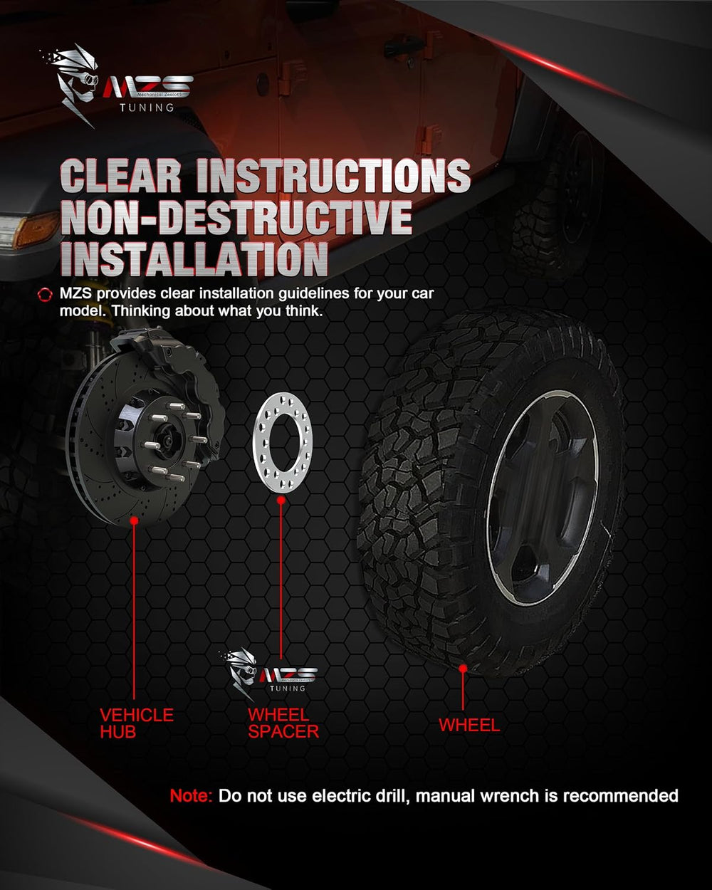 MZS 6x5.5 Wheel Spacers, 1/4" 6mm Thick 6x4.5 / 6x114.3 6x115 6x135 6x13...