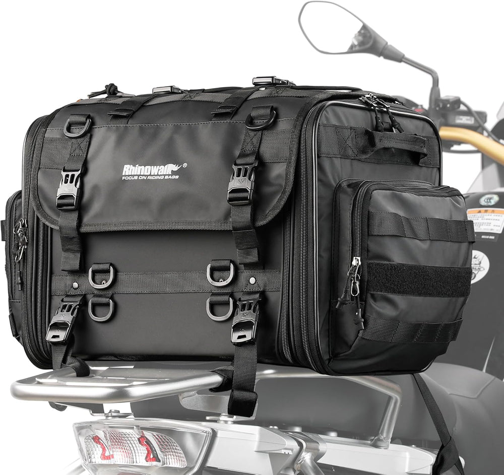 Rhinowalk Motorcycle Tail Bag, Expandable Motorcycle Travel Luggage Bags 60L,...