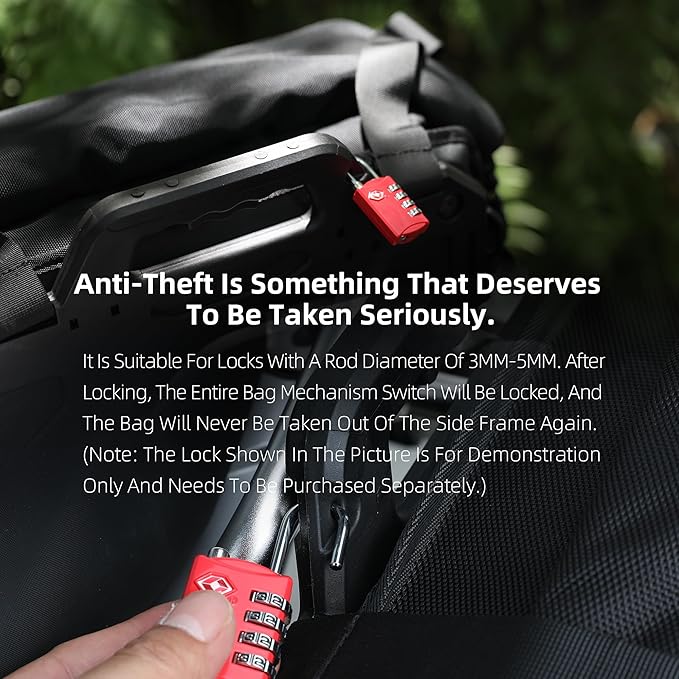 Rhinowalk Motorcycle Saddlebag 35L Waterproof, Quick Release Motorbike Side Bag