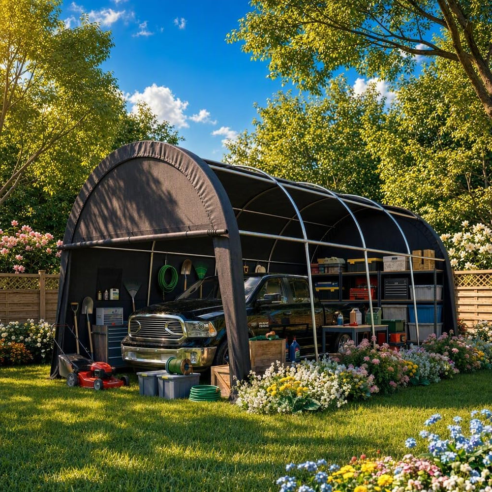 COBIZI 12x20 Carport Heavy Duty Portable Garage Steel Storage Shed