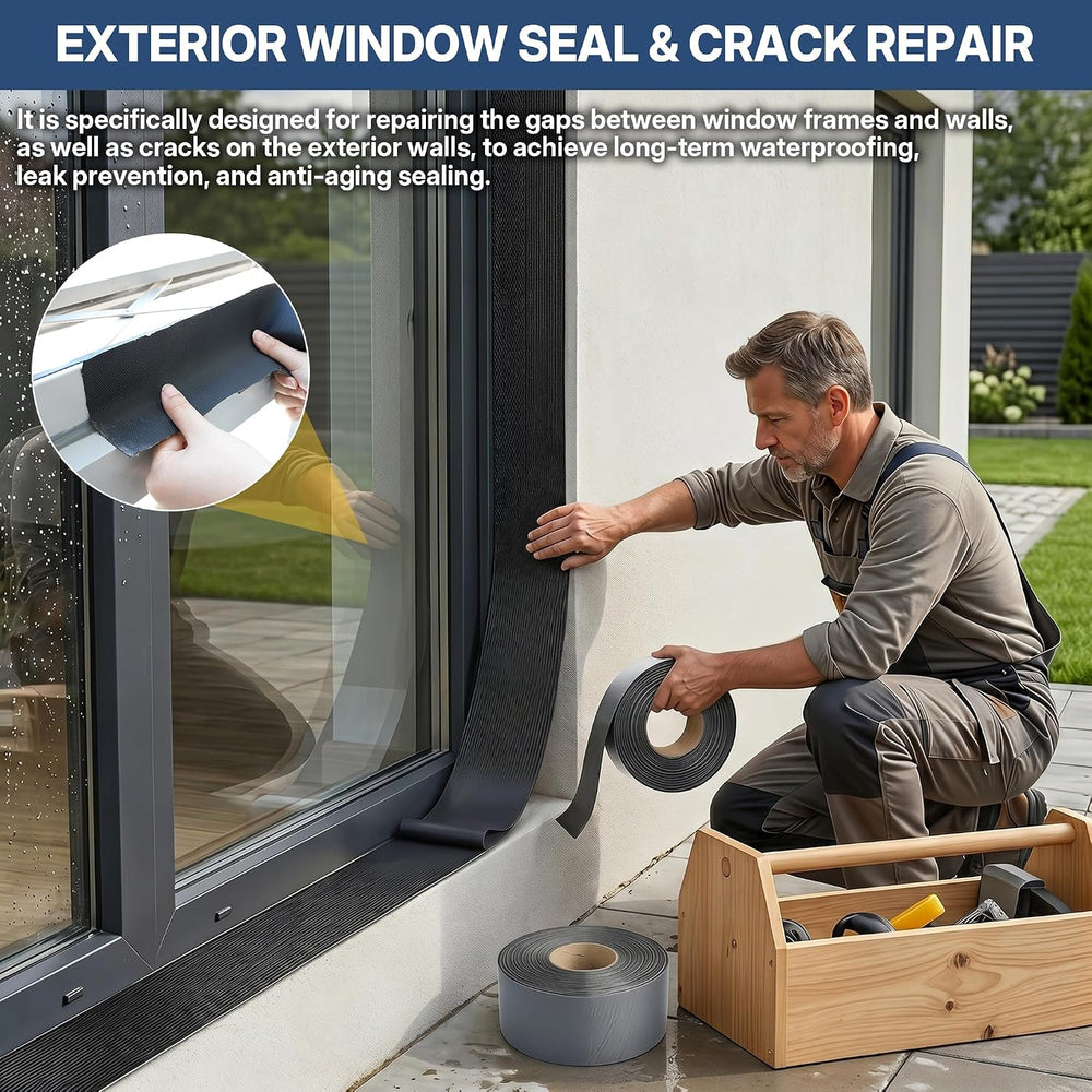 65.6ft X 4in EPDM Rubber Roofing Seam Tape, Self Adhesive Butyl Sealant Tape ...