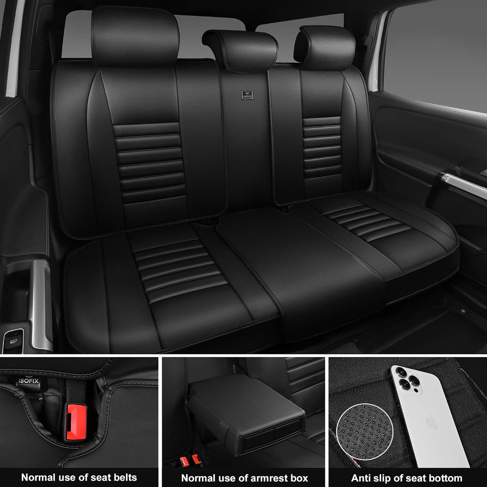 CAR PASS Nappa Leather Car Seat Covers Full Set, Luxury Seat Protector for Ca...