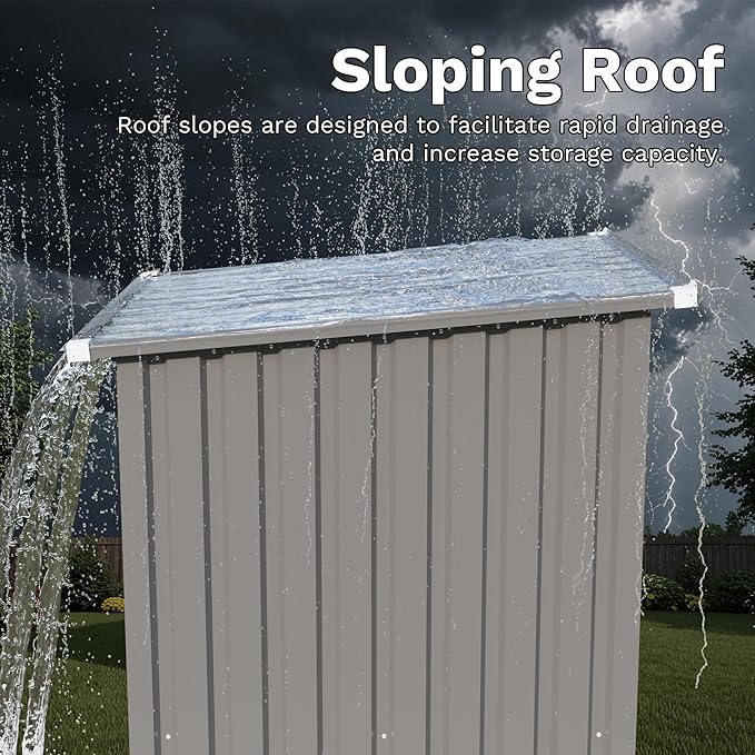 Devoko 3x3 FT Outdoor Storage Shed, Small Garden Tool Shed