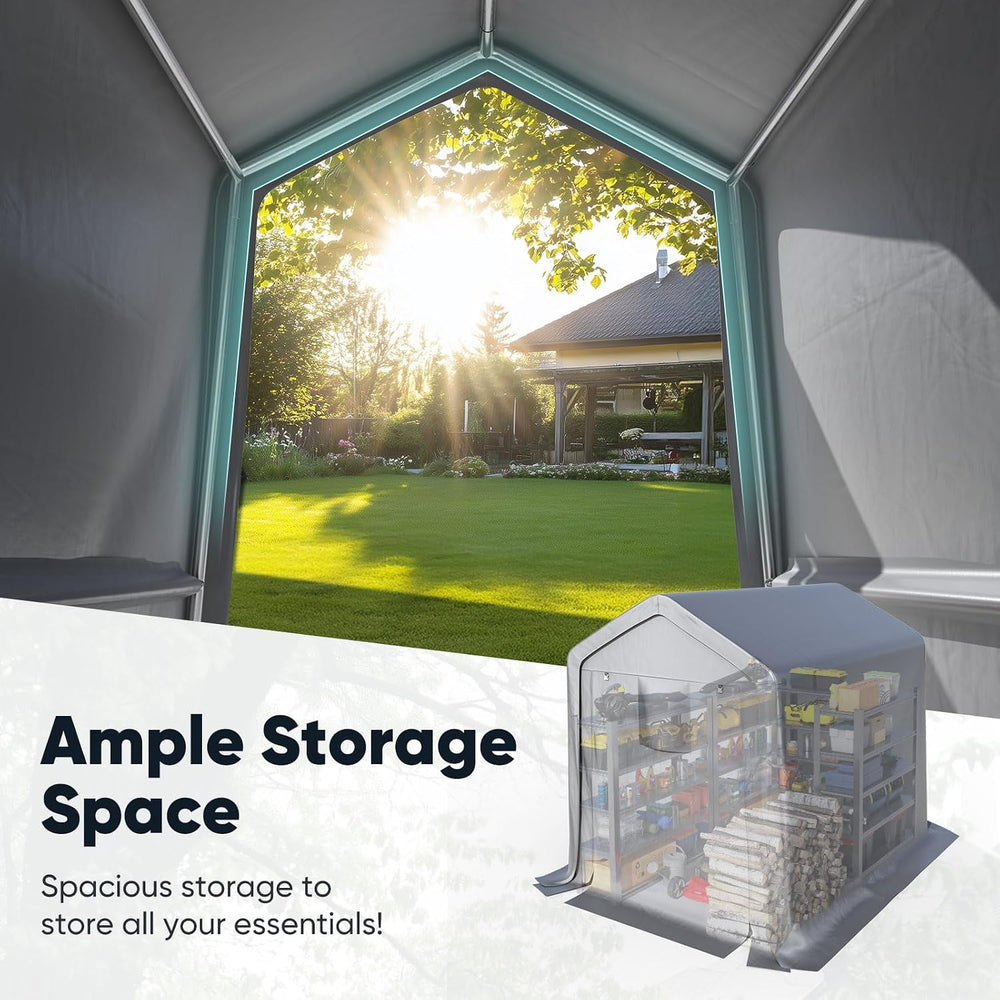 Quictent 6x8FT Small Storage Shelter Portable Shed with Roll-up Door&Vents