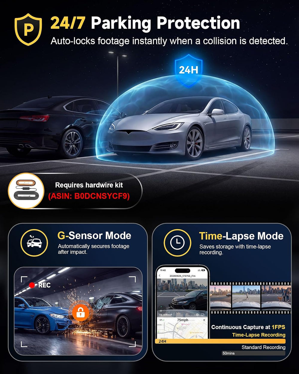 Affver 5 Channel 4K Dash Cam Front Rear Inside Left Right with GPS WiFi 6