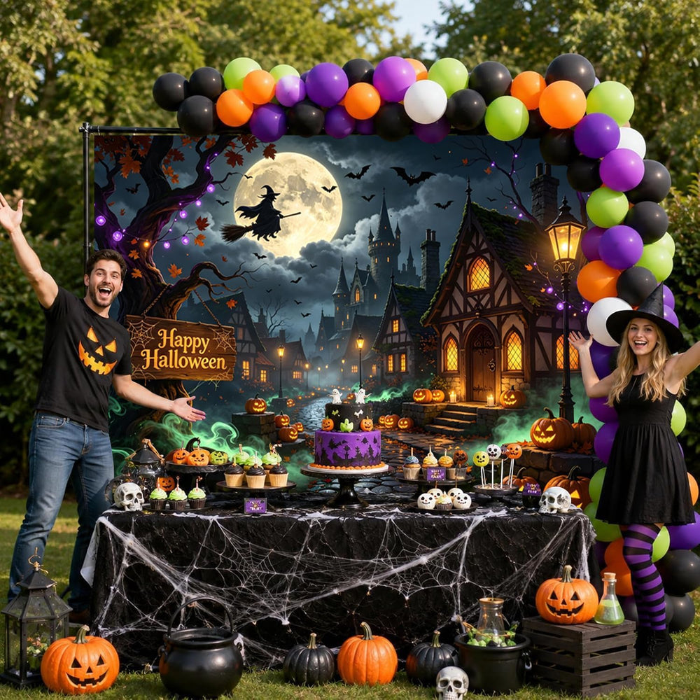 20x10ft Halloween Backdrop Haunted House Halloween Backdrop for Photography