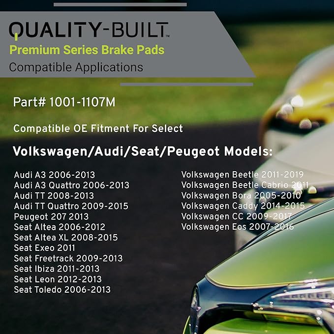 Premium Semi-Metallic Front Brake Pads Compatible
