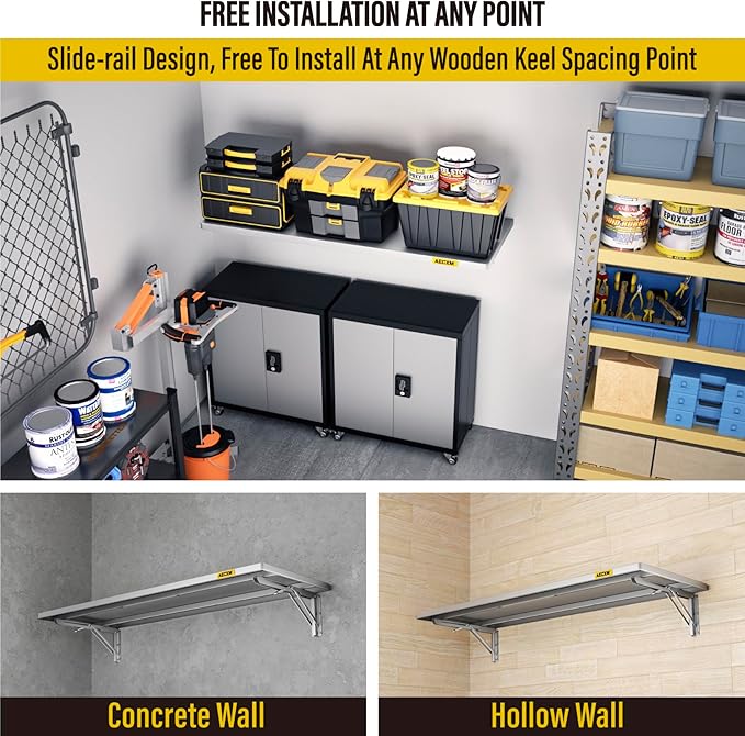 1.2x3ft Adjustable Rail Type Folding Storage Rack Shelf, Suitable