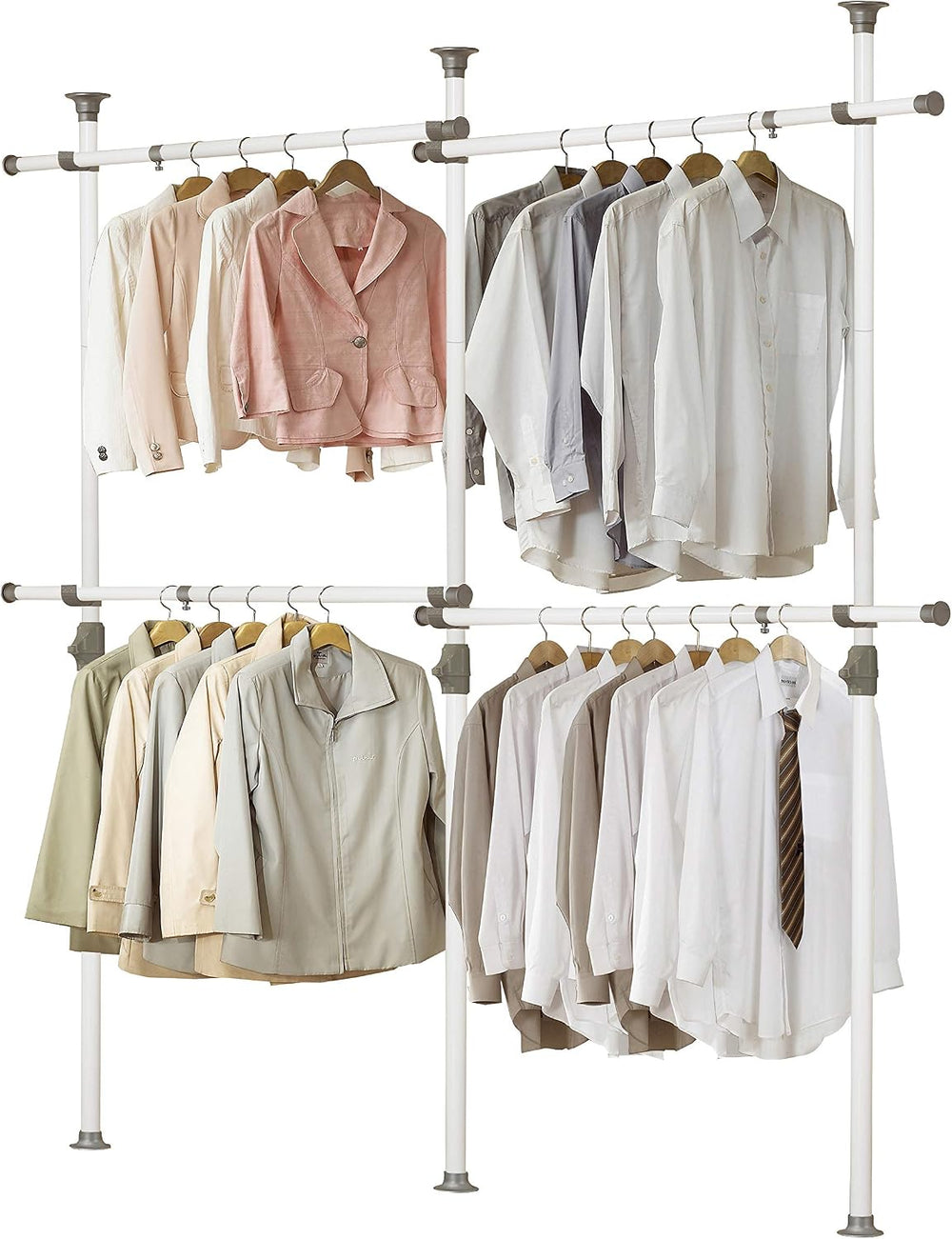 PRINCE HANGER Tension Pole Closet System — No-Renovation Hanging Storage Rack...