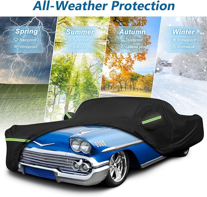 Waterproof Car Covers for Chevy Impala 2-Door/Bel Air/Biscayne 2/Sedan/Coupe