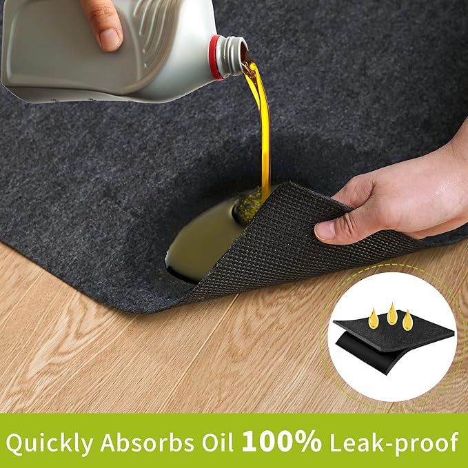 Oil Spill Mat - 96" x 60" Absorbent Oil Garage Floor Mat