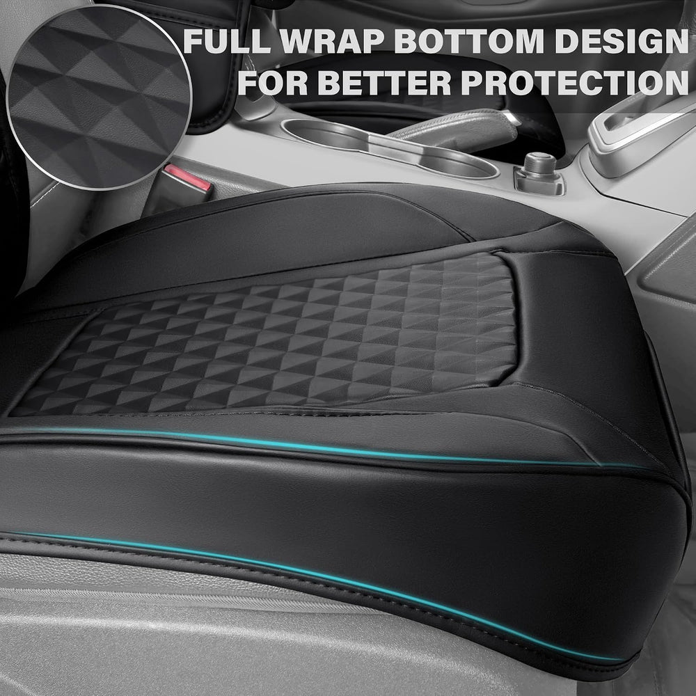 2Pack Front Car Seat Covers Leather Memory Foam Water Proof Seat Protector Un...
