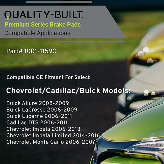 Premium Ceramic Front Brake Pads Compatible