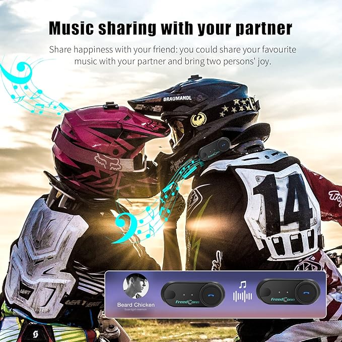 FreedConn TCOM VB Motorcycle Helmet Bluetooth Headset, Motorcycle Communication