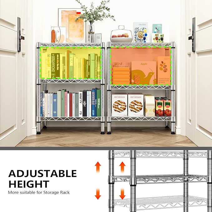 750 lbs 3 Tier Shelf Metal Storage Shelves Wire Rack Closet Organizers