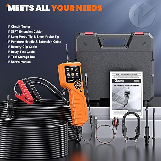 KZYEE KM601 Power Circuit Probe Kit, 12V-24V Automotive Circuit Tester