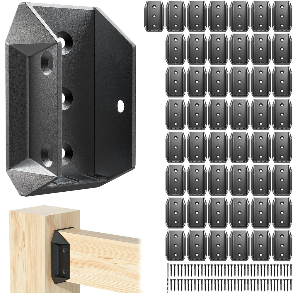 50 Pcs Heavy Duty ADC-12 Aluminum Deck Railing Brackets for 2x4 (Actual 1 ½&q...