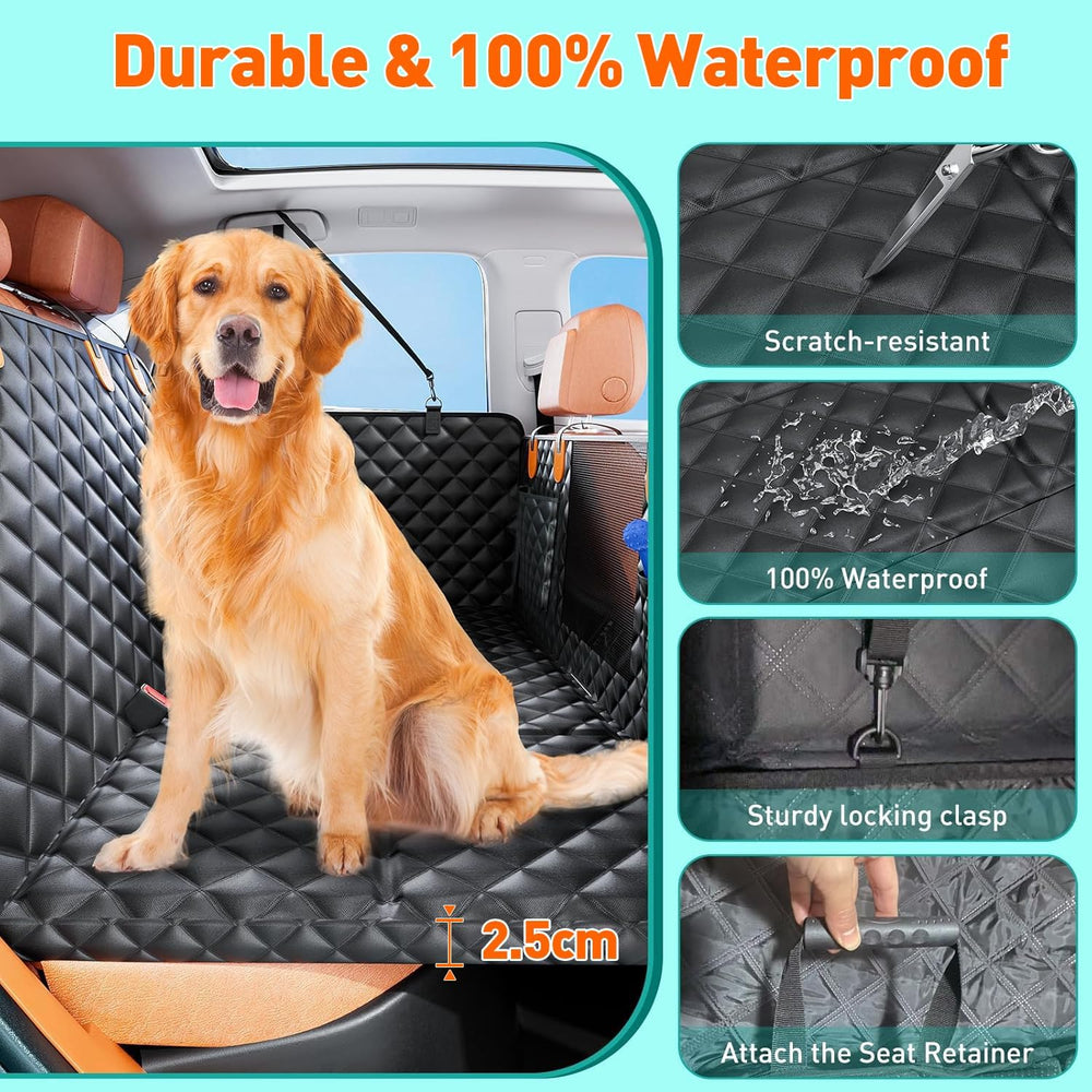 Dog Car Seat Cover for Back Seat, Hard Bottom Hammock Hold 400lbs For Cars