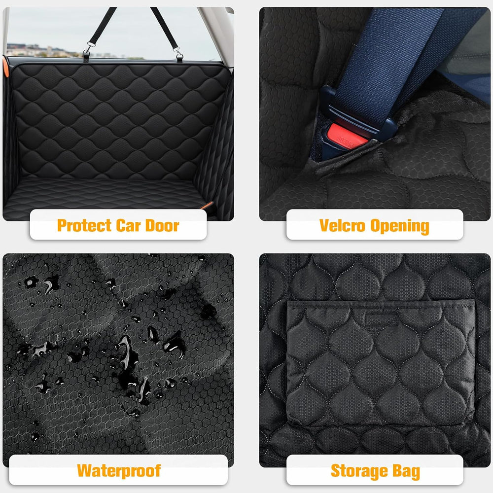 PETICON Convertible Backseat Extender for Dogs, Hard Bottom Dog Seat Cover