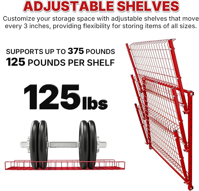 LAUCO Wall Mounted Storage Rack, 3-Level Metal Wall Shelving