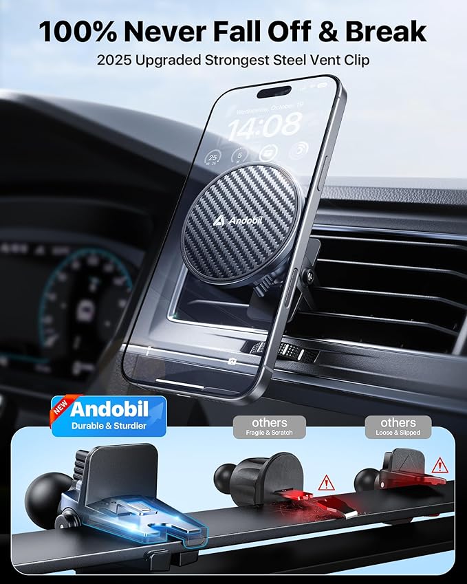 【True Military-Grade】andobil 3 in1 Magnetic Phone Holder