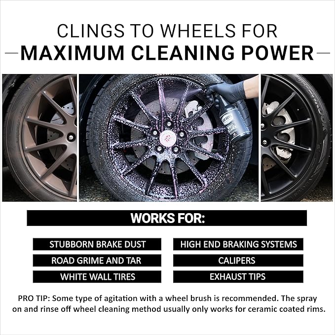 CAR GUYS Wheel Cleaner 1 Gallon Refill | Effective Rim and Tire Cleaner | Safe