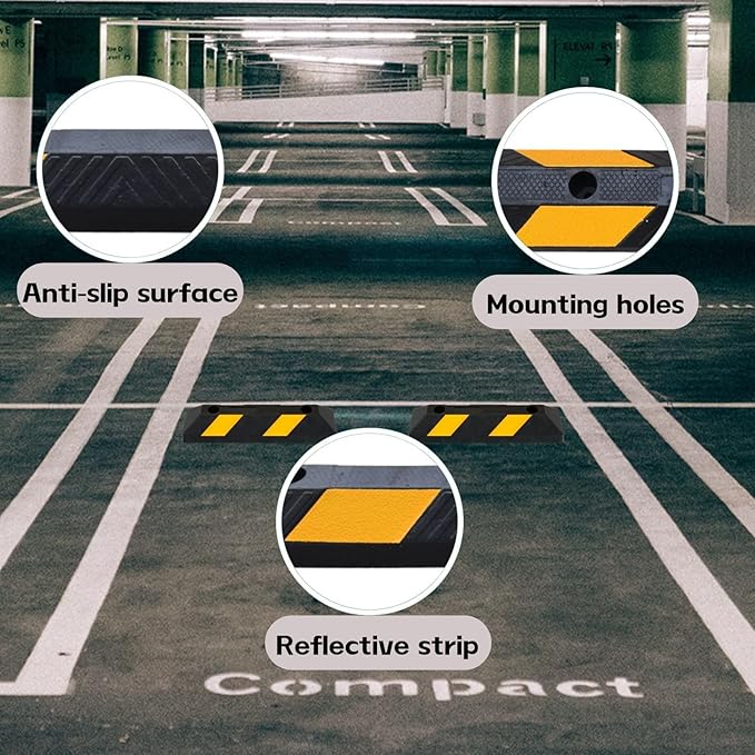 Heavy-Duty Parking Curb Wheel Stop (4Pack)