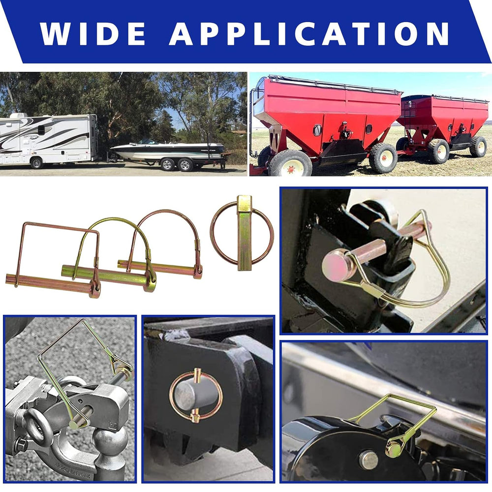 202PCS Hitch Pins Clip Pins, Linch and PTO Pins for Trailers Tractors Trucks ...