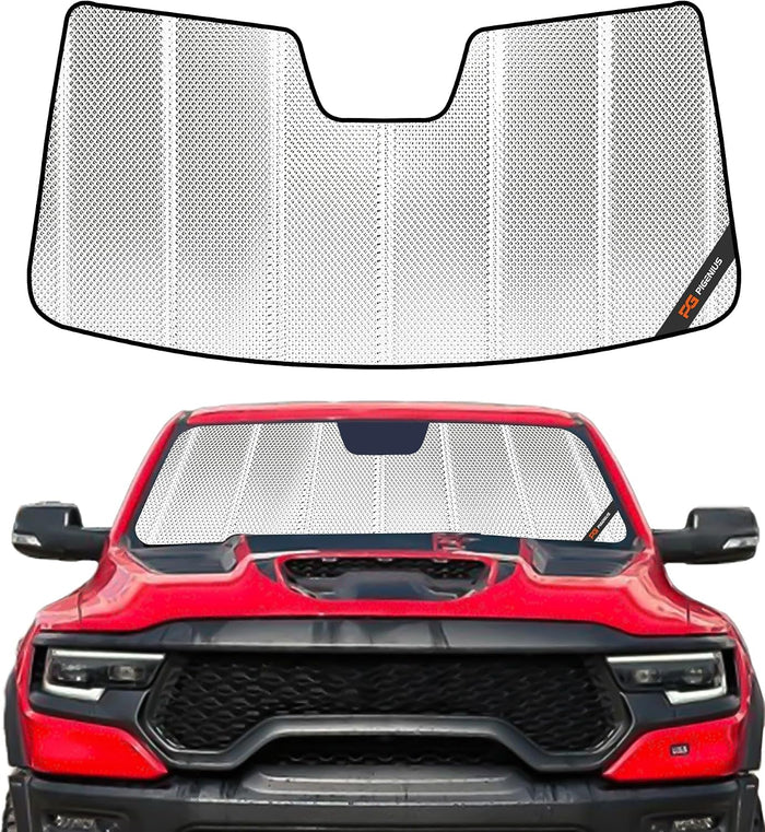 Pigenius Windshield Sunshade for Ram 1500 2019-2024 with 10 Inch Wide Sensor, Front Window Sun Shade - BLAZBLOCK
