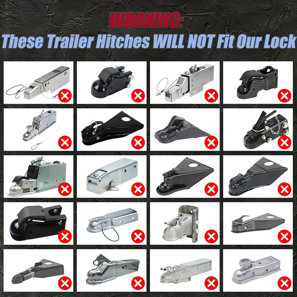 Trailer Hitch Lock for 2 Inch Coupler with Safety Chain Lock, Heavy Duty Anti...