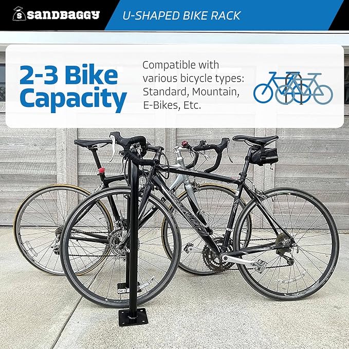 Sandbaggy In Ground Bike Rack | U Shaped, Commercial, 1 Loop, Galvanized Steel