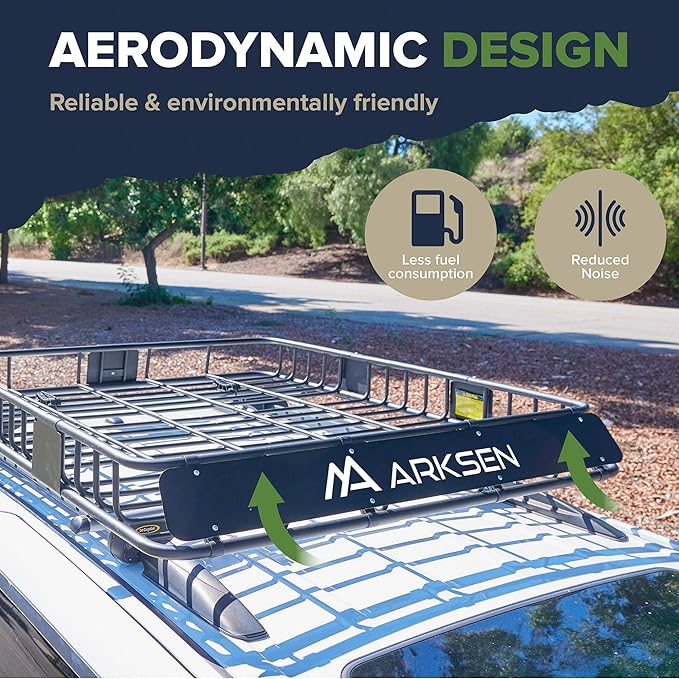 ARKSEN 64 x 39 x 6 Inch Universal 150LB Heavy Duty Roof Rack Cargo