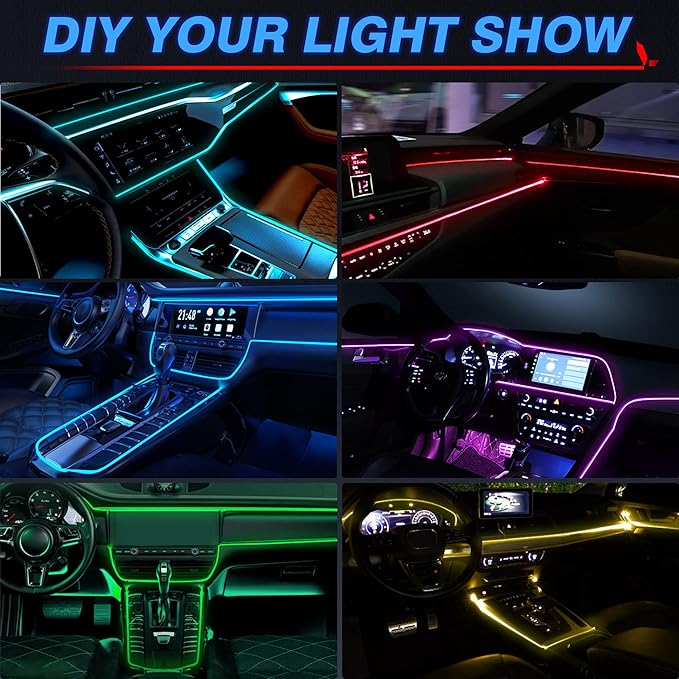 MICTUNING Car LED Interior Strip Light, 10 in 1 RGB Multicolor