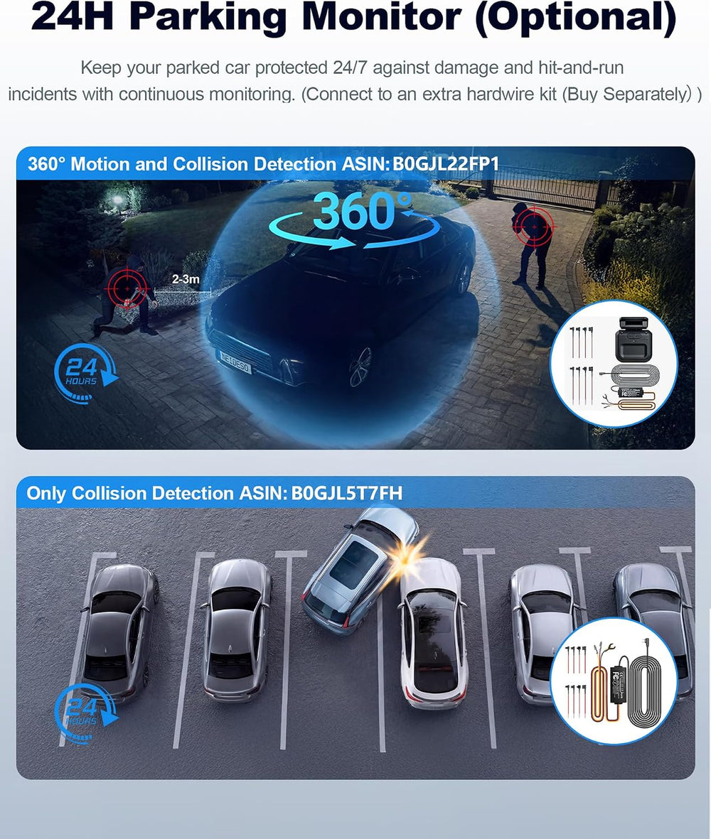 Neideso 5 Channel 360° View Dash Cam Front and Rear, 4K + 3 * 1080P