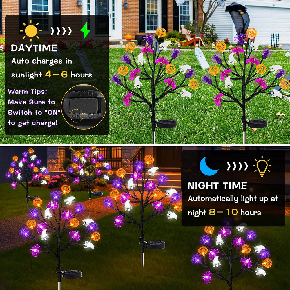 Halloween Decorations Outdoor Solar Lights, 2 Pack Halloween Lights Outdoor S...