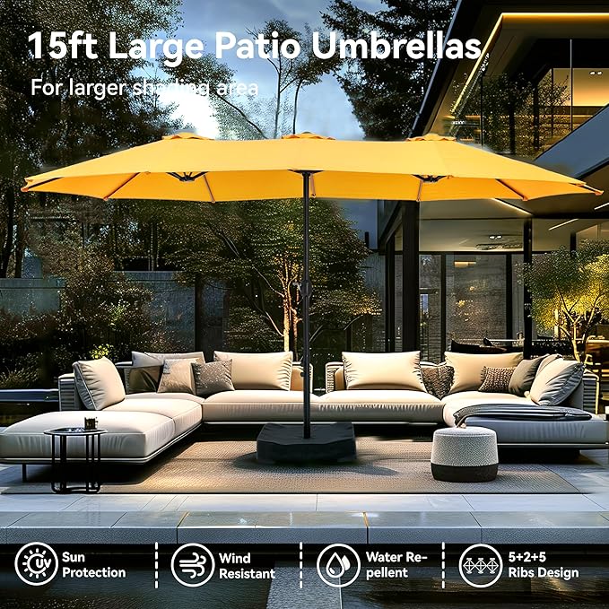 PHI VILLA 15ft Large Patio Umbrellas