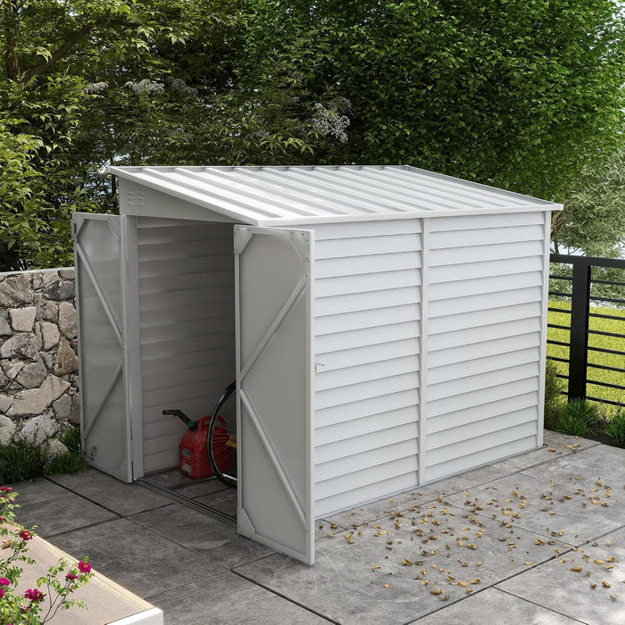 Outsunny 4.6' x 9' Steel Outdoor Storage Shed, Lean to Shed, Metal Tool House
