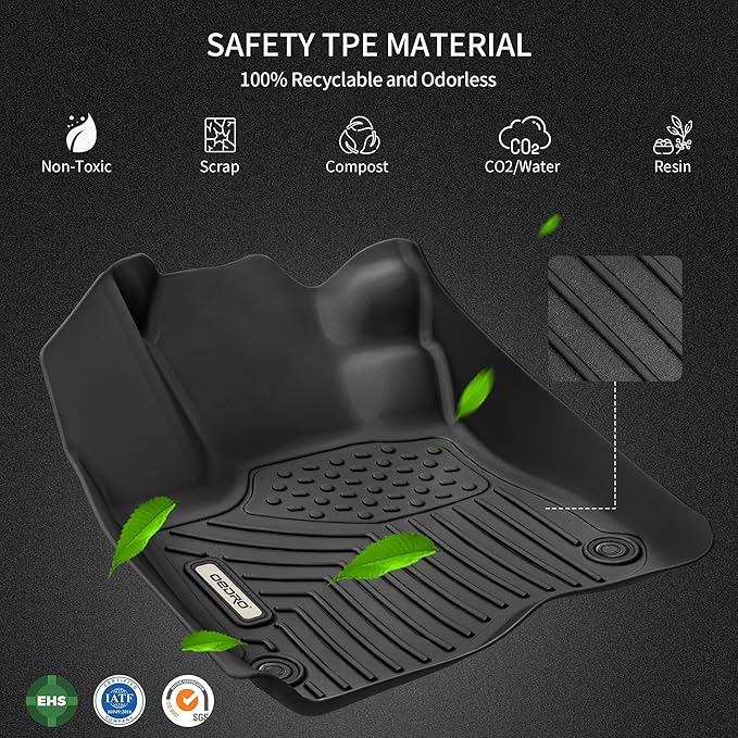 OEDRO Floor Mats for Chevrolet Equinox/GMC Terrain 2018-2024, Custom Fit TPE