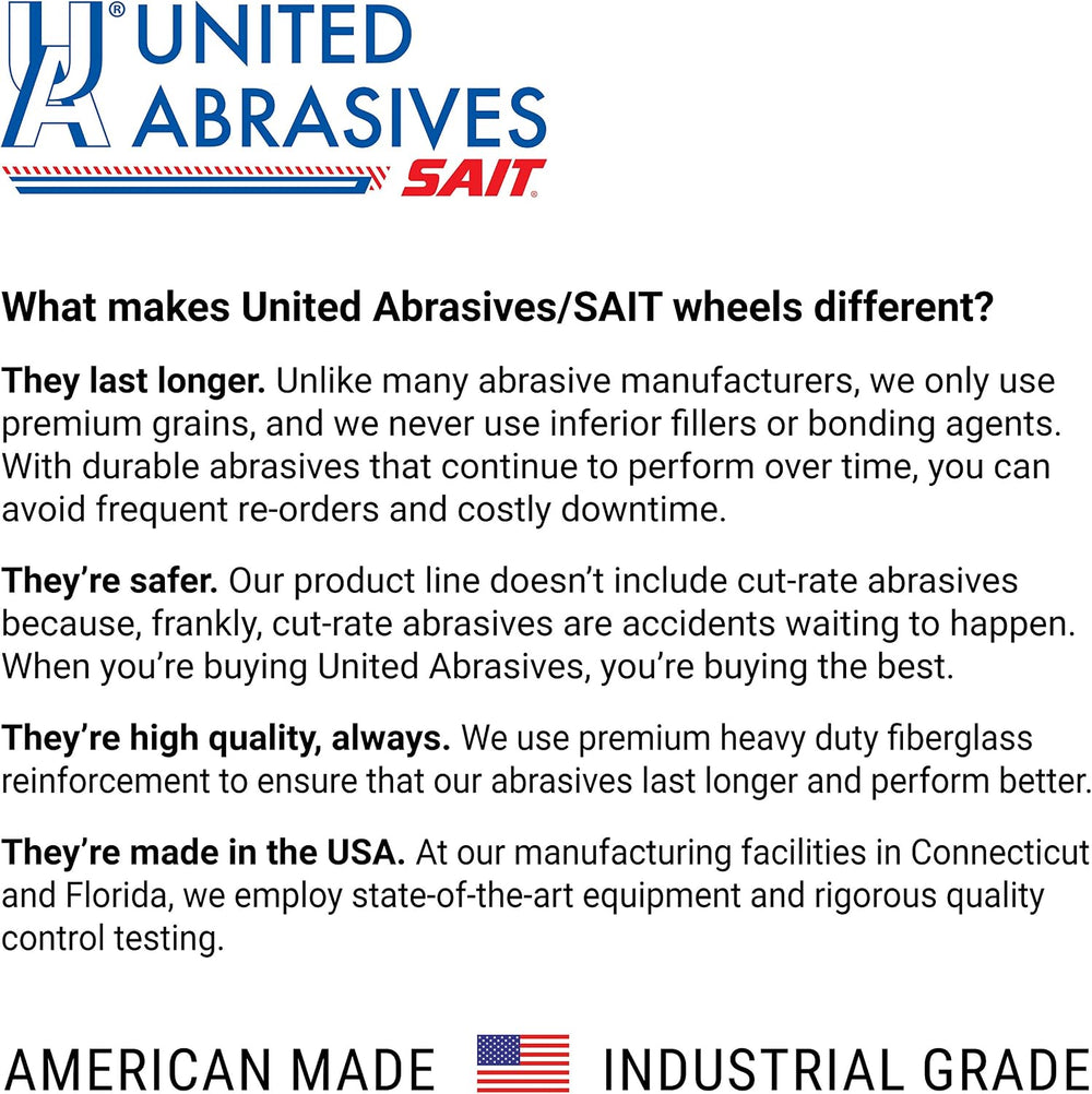 United Abrasives-SAIT 20063 A24R General Purpose/Long Life Grinding Wheel (Ty...