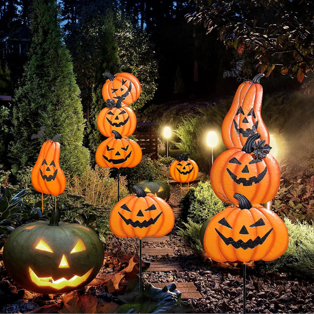 2 Pack Halloween/Thanksgiving Garden Stakes, Outdoor Party Décor Stacked Meta...