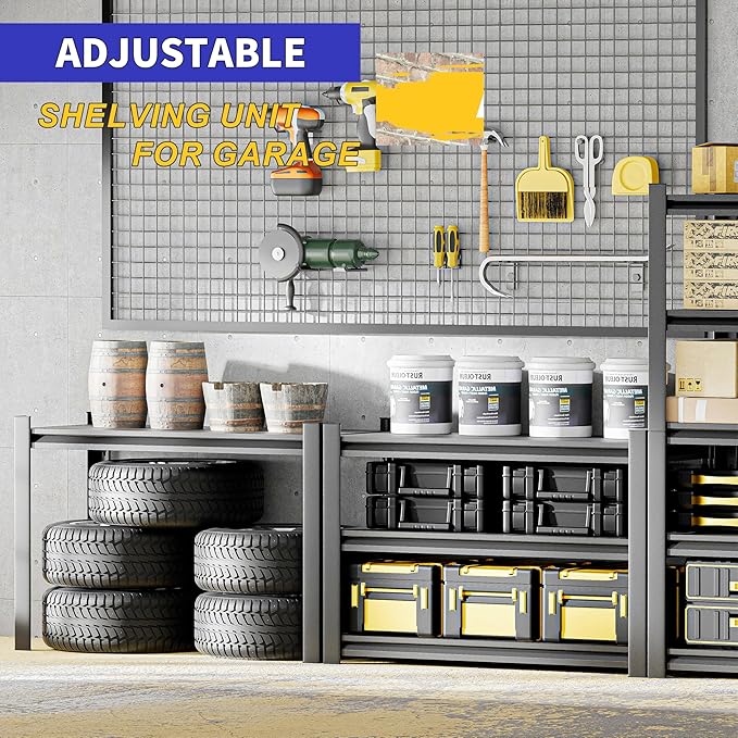 Garage Shelving, Heavy Duty Sturdy Steel Thickened Metal Shelves