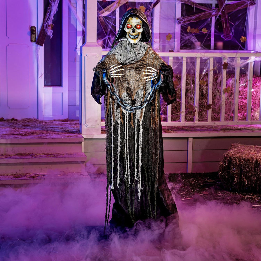 JOYIN Halloween Decorations Outdoor Life Size Animatronics Grim Reaper with C...