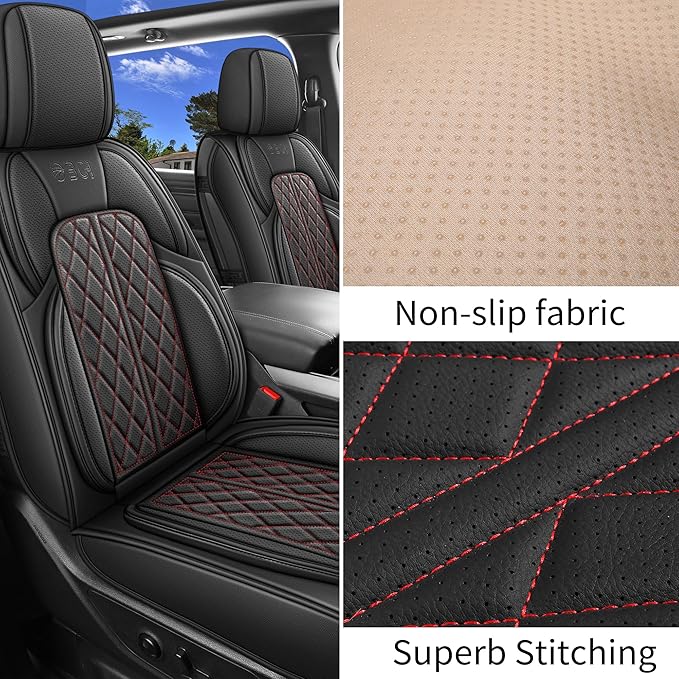 Car Seat Cover Custom Fit for Dodge Ram 1500 2500 3500 2002-2024 Faux Leather