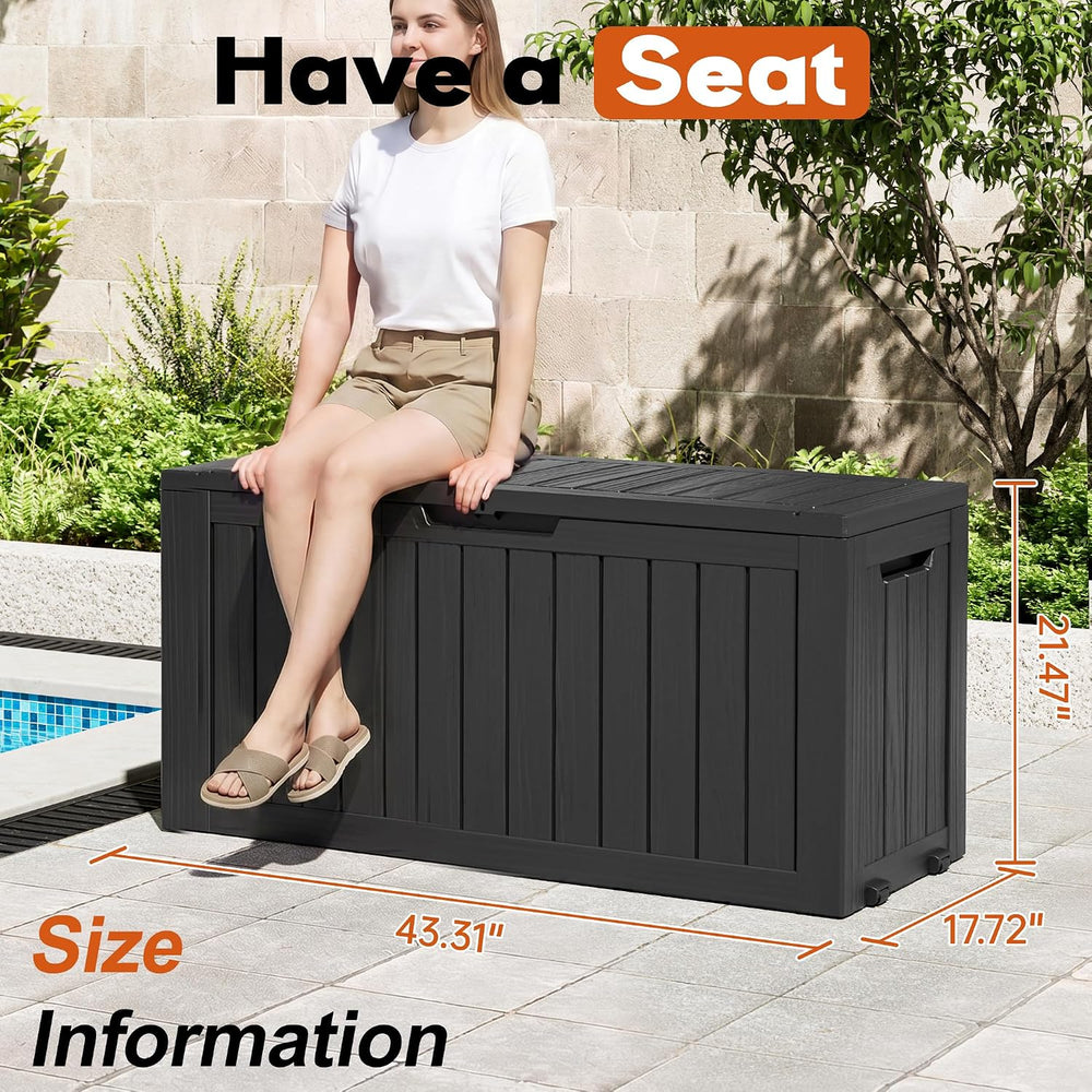 Outdoor Storage Box, Resin Deck Boxes Indoor and outdoor, Waterproof Storage ...