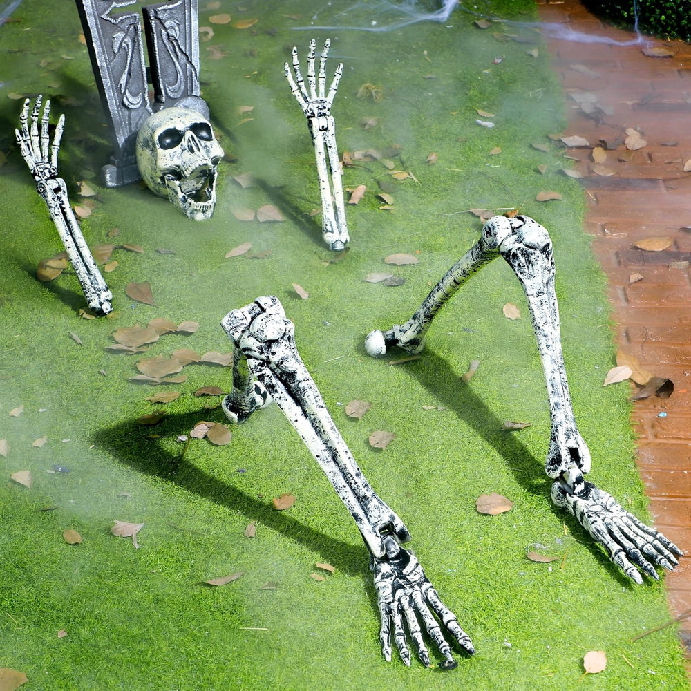 JOYIN 5 Pcs Halloween Skeleton Decorations Outdoor, Life Size Skeleton Yard S...