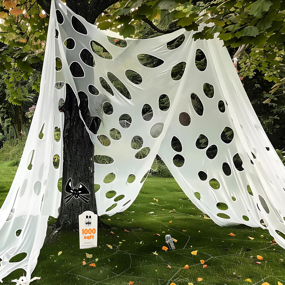 JOYIN 1000sqft Halloween Spider Web Outdoor Decoration, Giant Spider Cobwebs ...